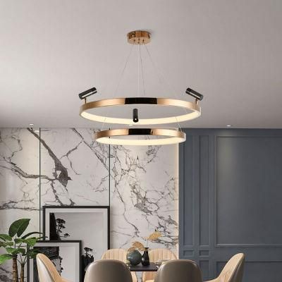 LED Circular Decorate Pendant Hanging Ring Bedroom Living Room Bar Hotel Modern Chandeliers Light