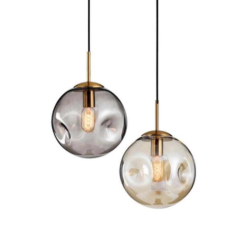Nordic E27 Colors Pendant Lamp Restaurant Jozua Contemporary Spherical Glass Shade Pendant Lamp (WH-AP-304)