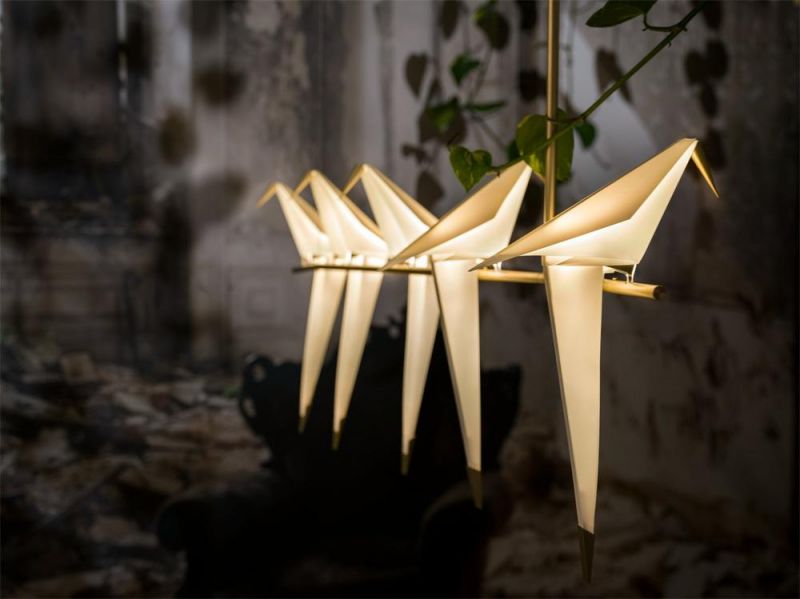 Nordic Simple Paper Crane Shape Home Decorative Design Chandeliers LED Hanging Pendant Light Floor Lights