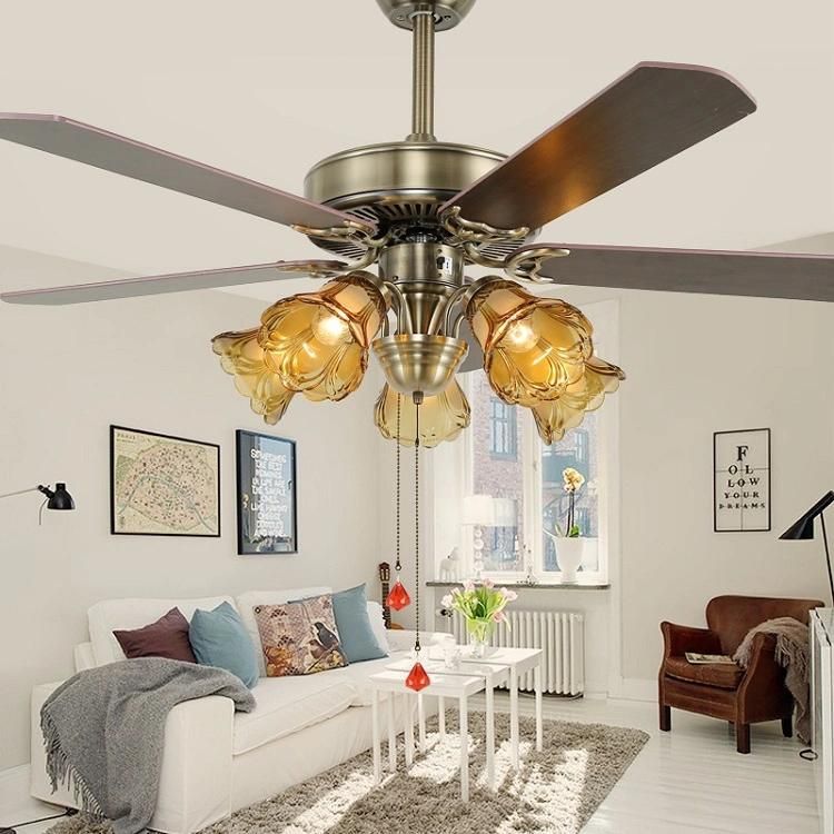 Production Manufacturers Decorative Industrial Indoor Ceiling Fan with Lights