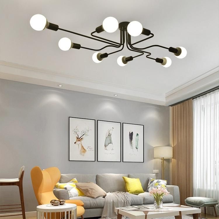 LED American Creative Simple Modern Living Room Wrought Iron Industrial Wind Ceiling Lamp