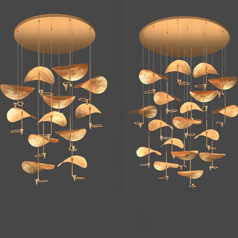 Restaurant Creative Chandelier All Copper Crystal Chandelier Pendant Light Lamp