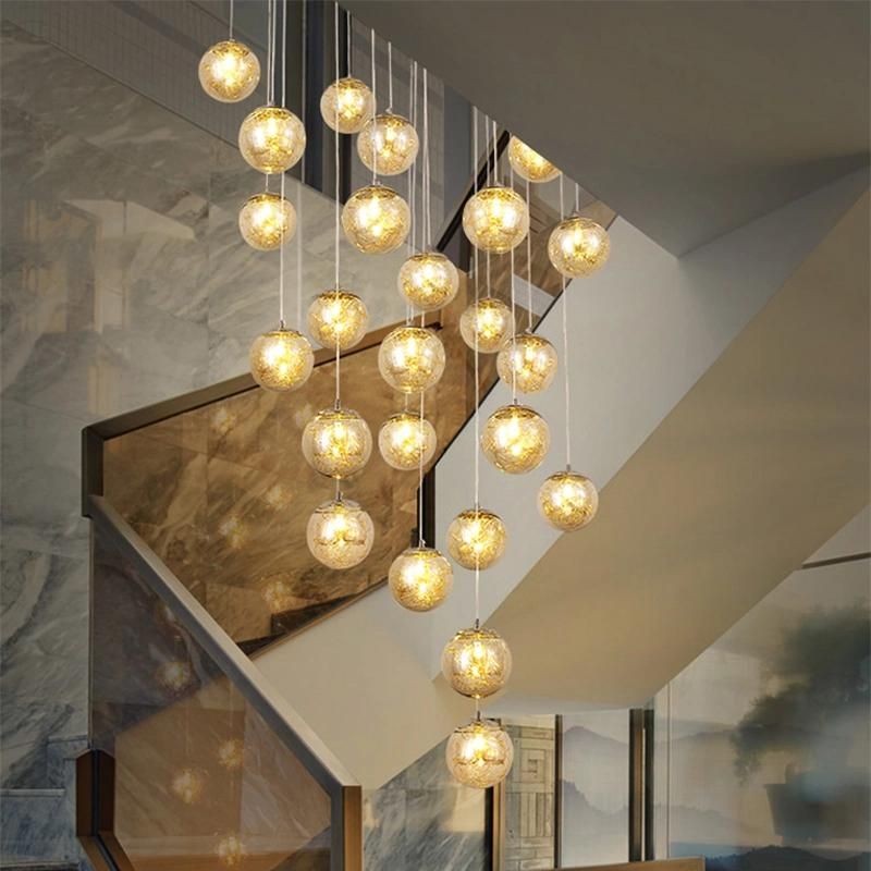 Ball Type Creative Chandelier Stair Light Living Room Pendant Lamp