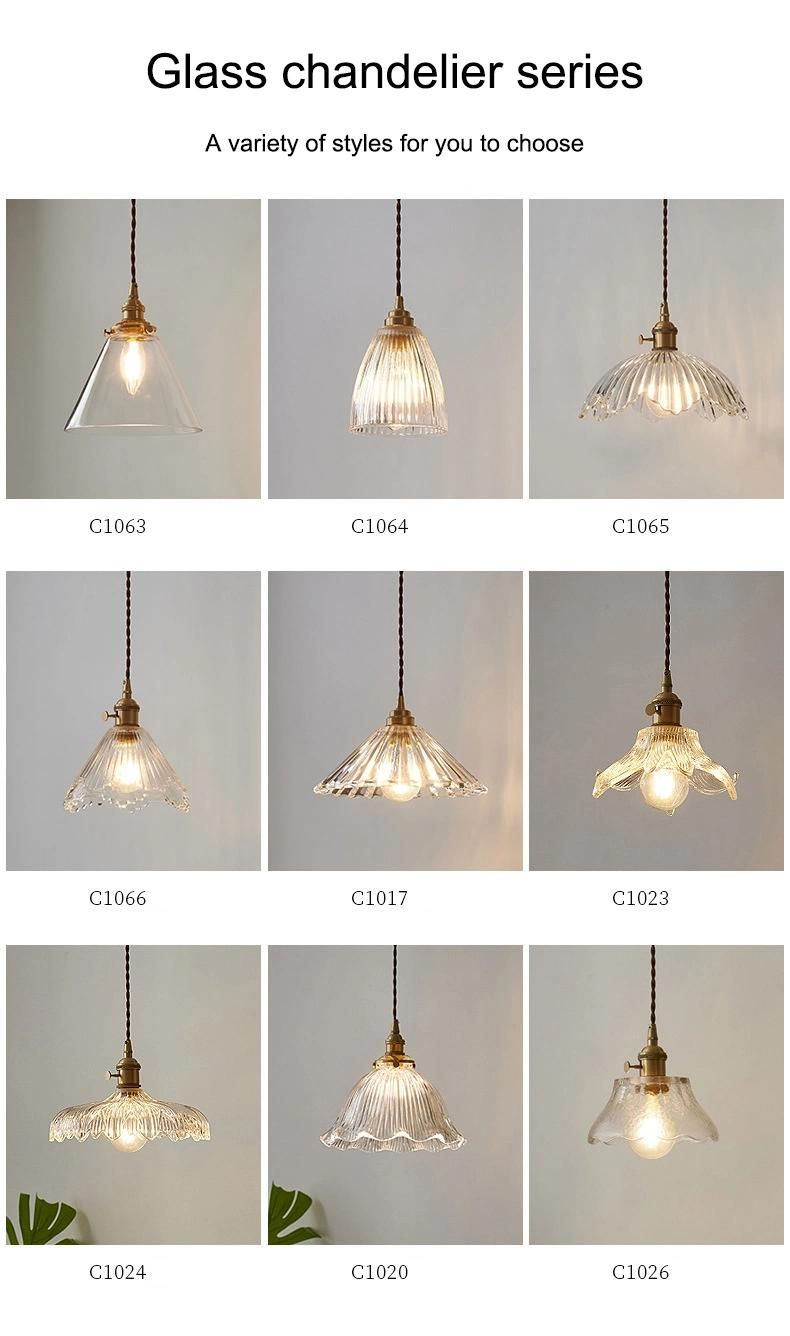 Nordic Glass Light Luxury Chandelier All Copper Bedside Dining Room Living Room Lamp