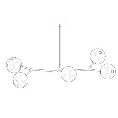 2022 Contemporary Nordic Style Glass Lamp Designer Lights for Ceiling Adjustable Shape Chandelier