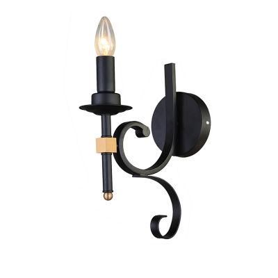 Antique European Castle Classic Style Pure Black Creative Wall Lamp