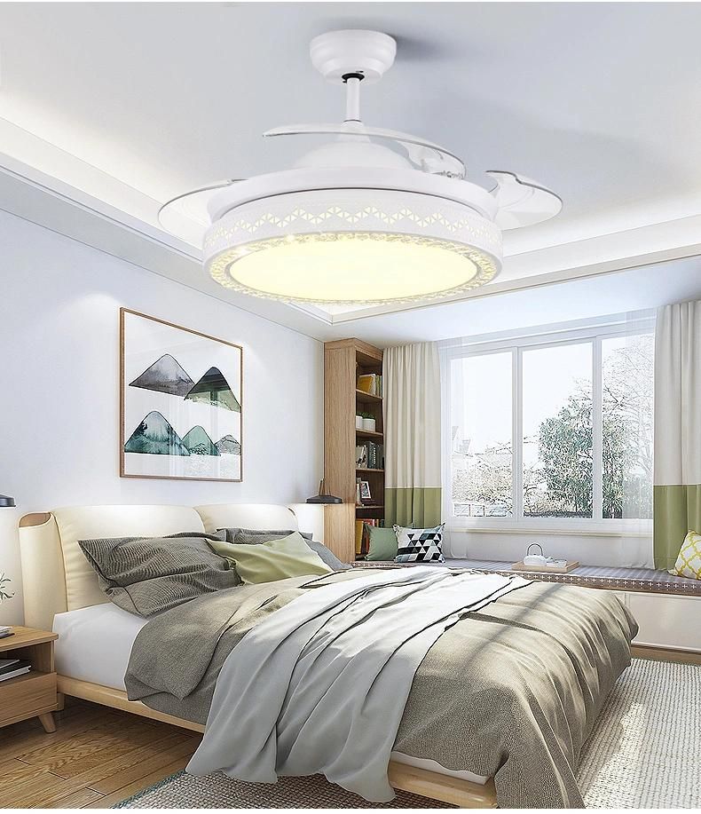 Modern New Type Invisible Fan Pendant LED Light Fan with Light and Remote