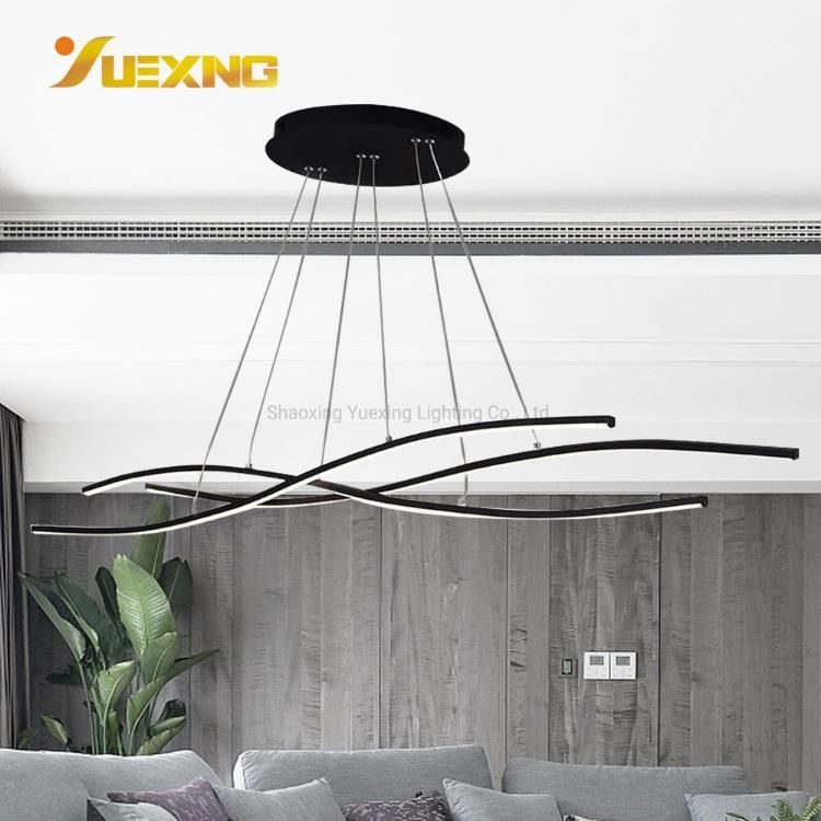 Modern Chandelier Strip Pendant Light Black Hanging Ceiling Lamp Chandelier Pendant Lamp