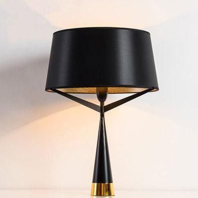 Hotel Club Room Table Lamp New Nordic Creative Bedroom Three-Pronged Vertical Cone Fabric Decoration Warm Floor Lamp