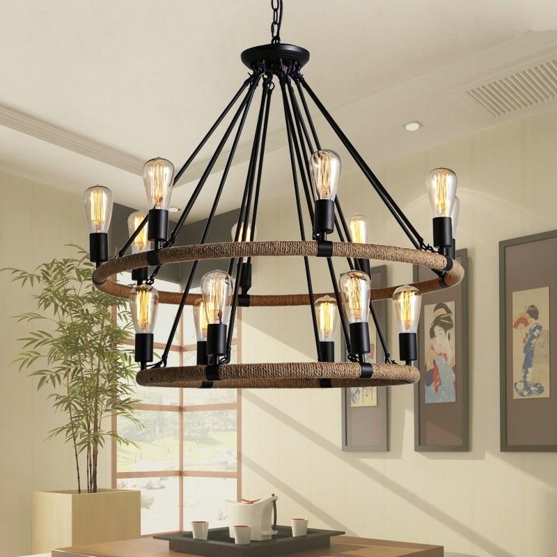 Loft Rattan Pendant Light for Kitchen Bedroom Dining Room Lighting Fixtures (WH-VP-12)