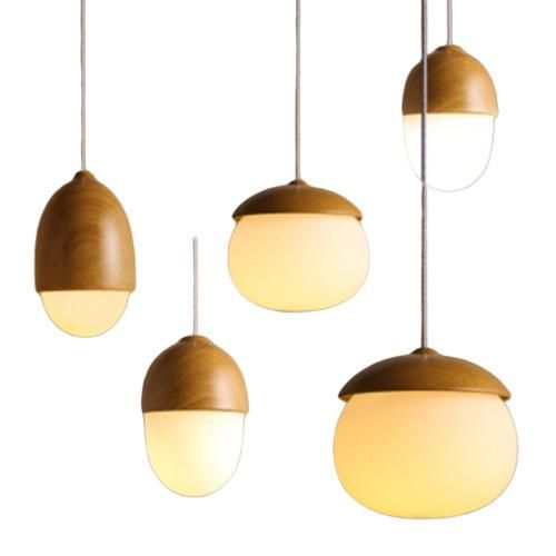 Nordic Glass Wooden Pendant Lamp Modern Bedroom Decorative Hanging Lighting