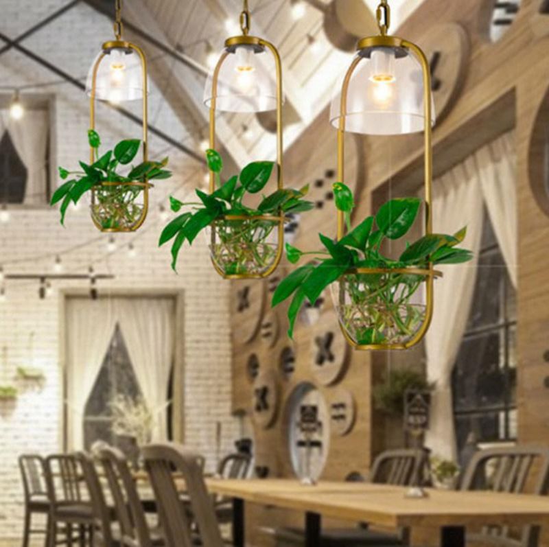 Pastoral Pendant Light American Style Restaurant Creative Cafe Hotel Decor Glass Pendant Light Hanging Lamp (WH-AP-194)