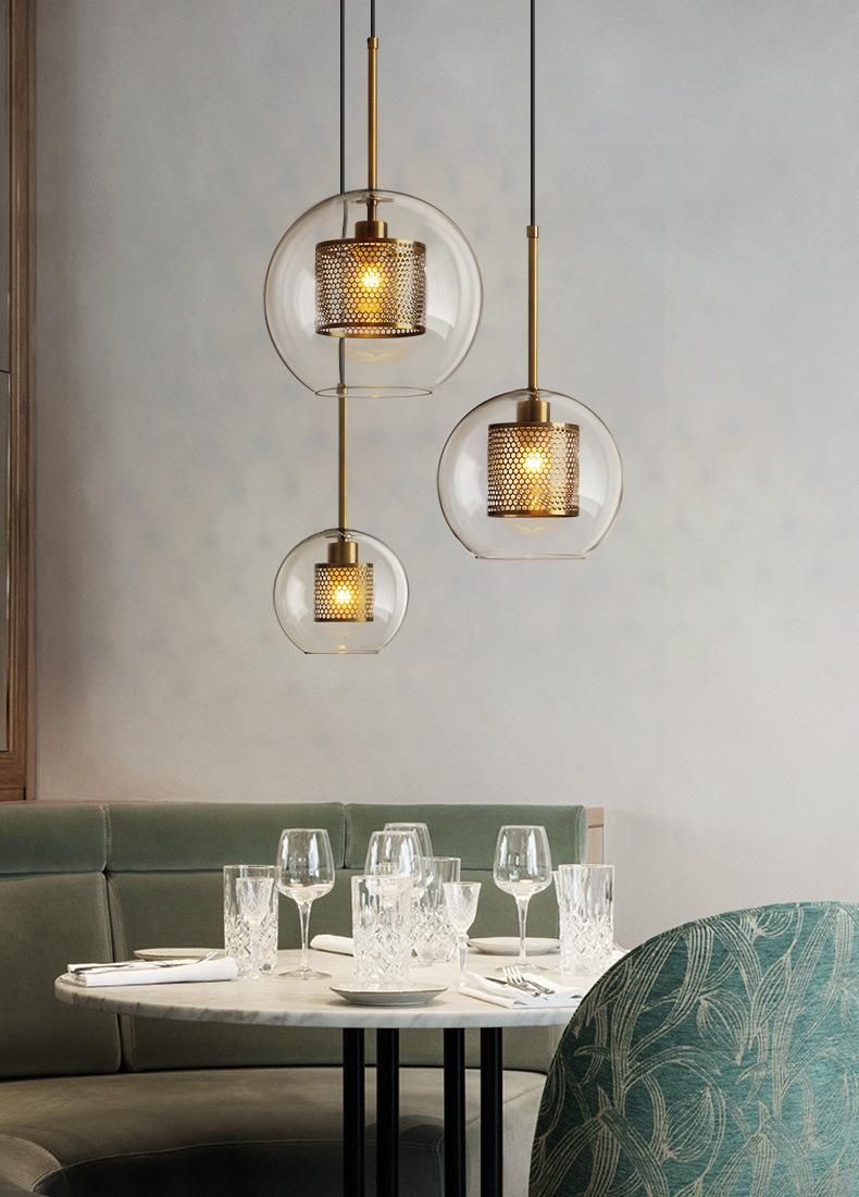 Modern Blown Clear Glass Pendant Lighting