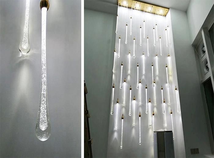Modern Stairwell/ Staircase Chandelier Ceiling Hanging Pendant Lighting with LED COB, Customized Is Available