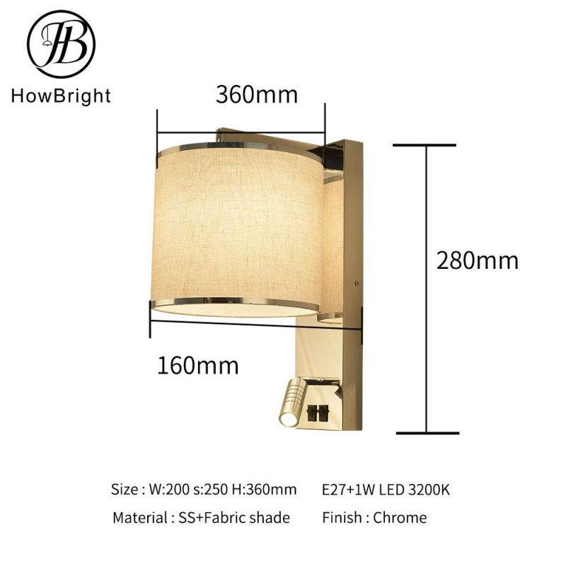 How Bright Indoor Lighting Decorative Hotel Wall Light Bedside Wall Lamp for Livingroom Bedroom & Hotel