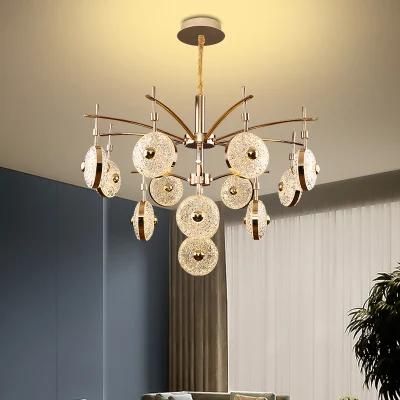 Dafangzhou 180W Light China Circular Chandelier Manufacturers Crystal Light Gray Frame Color Modern Chandelier Applied in Restaurant