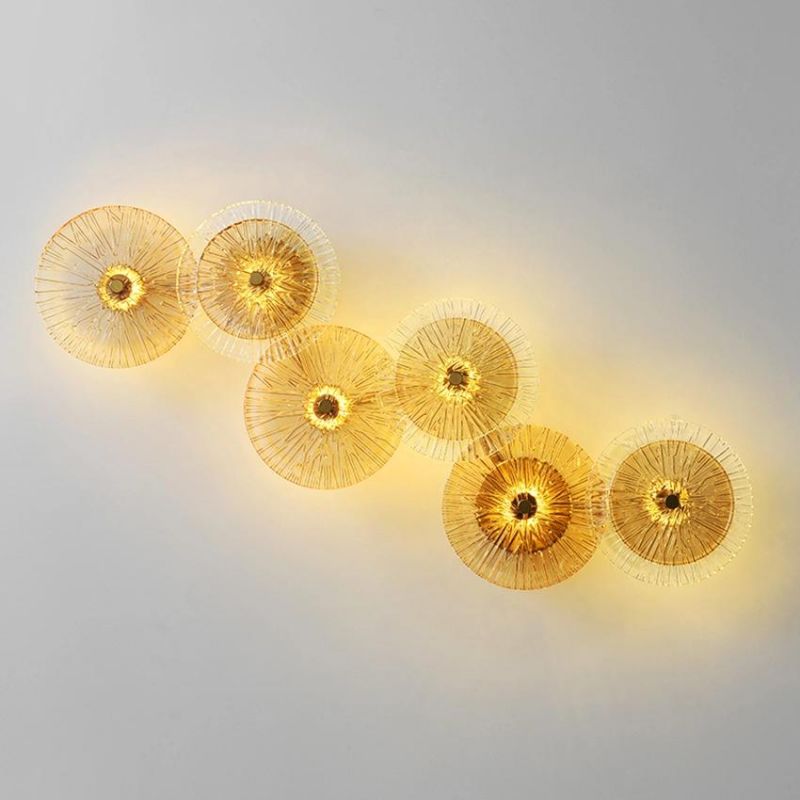 Modern Glass LED Wall Lamp Simple Lotus Leaf Shape Creative Lounge Light (WH-OR-38)