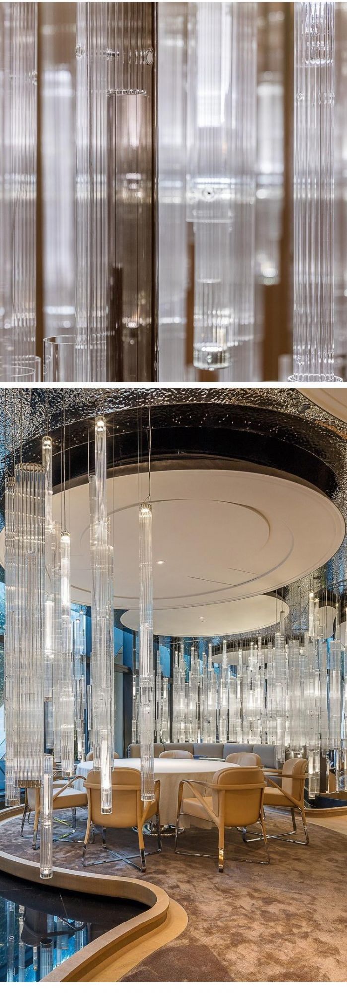 Modern Decoration Hotel Lobby Long Staircase Glass Chandelier