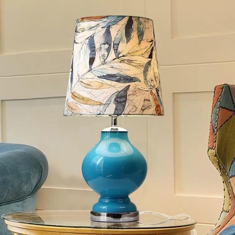 Blue Desk Lamp Bedroom Bedside Simple Modern Creative Personality Mediterranean Bedside Lamp American Living Room Warm Romantic
