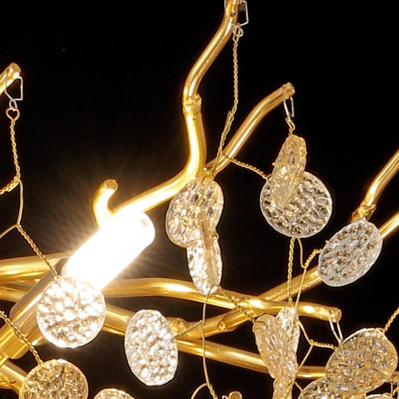 2022 LED Luxury Modern Living Room Nordic Designer Aluminum Villa Aluminum Crystal Pop Lighting Brass Chandelier