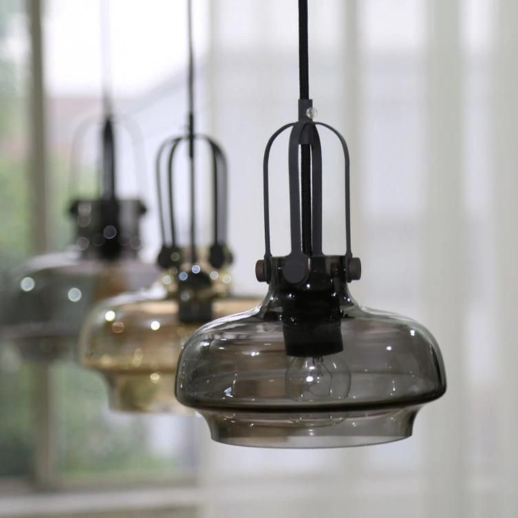 Smoked Glass Ceiling Pendant Lamp Fixtures Indoor Decoration (WH-GP-24)