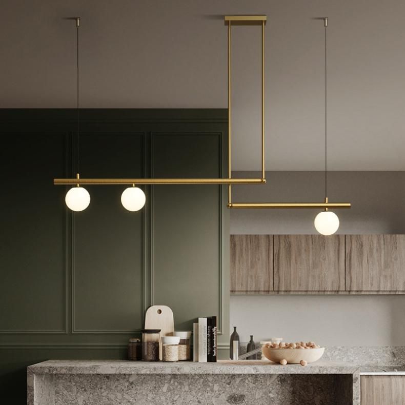 Modern Minimalist Long Pendant Lamp LED Restaurant Bar Kitchen Coffee Shop Light Nordic Lamp (WH-AP-255)