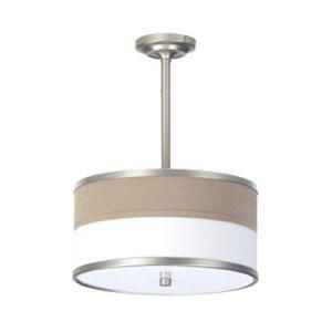 Amber and White Fabric Drum Shade Hotel Ceiling Lamp