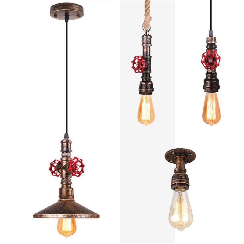 Loft Steampunk Pendant Lights Metal Water Pipe Lamp for Cafe Bar Vintage Pendant Light (WH-VP-76)
