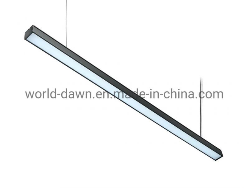 Wholesale Modern Linear Chandelier Lamp 1200mm Indoor Office LED Ceiling Pendant Linear Light with White Black PBT Housing