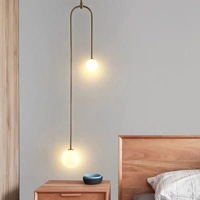 Modern Glass Pendant Lighting Art Indoor Evert Eye-Catching Minimalist Double Globe Pendant Light (WH-AP-305)