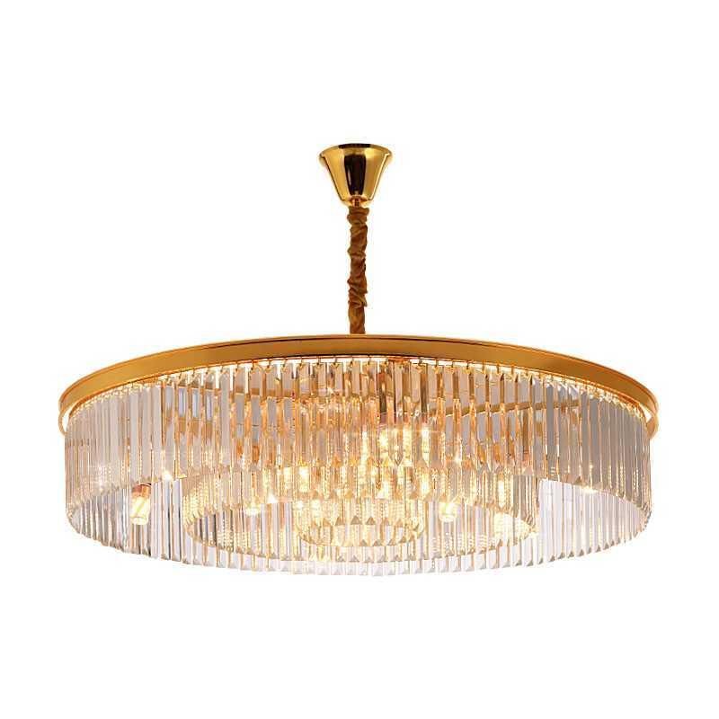 Gold Suspension Round Design Crystal Pendant Lamp for Indoor Home Ceiling Decor (WH-AP-95)