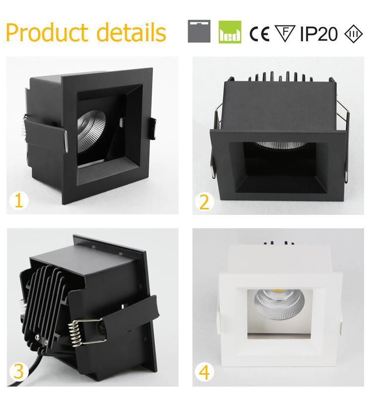 LED Spotlight Wash Wall Spot Light Recessed Square Down Light