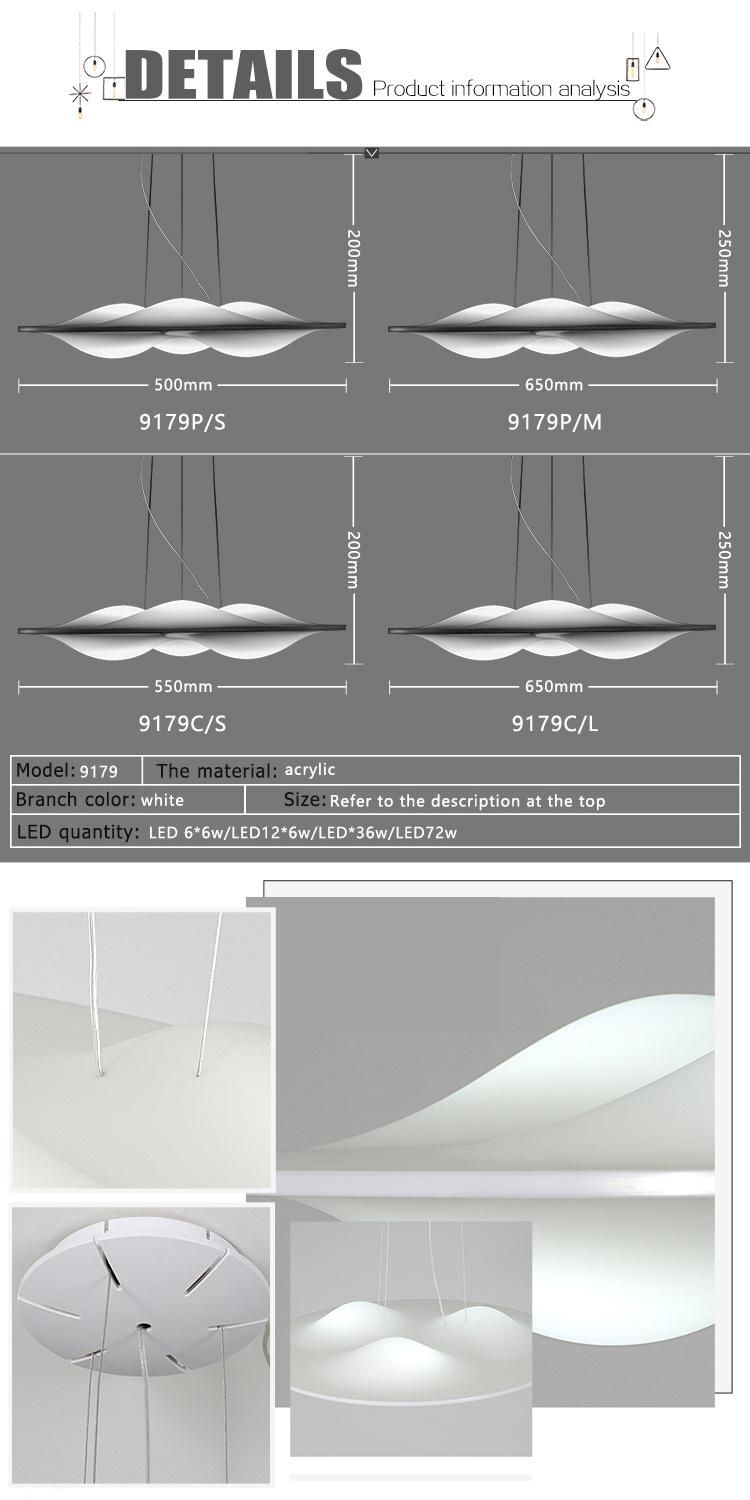 Contemporary Indoor Lighting of Furniture Living Room Acrylic Pendant Lamp
