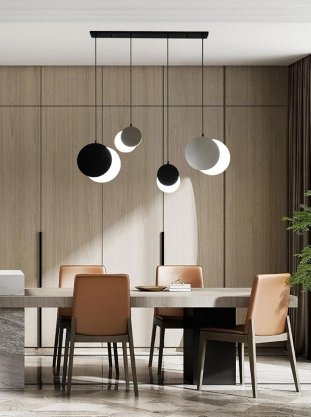 Bedroom Bedside Table Black and White Round Modern Small Chandelier