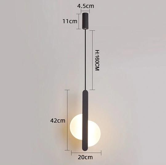 Nordic Black Pendant Light Bedside Kitchen Modern Trumpet Lamp Bedroom Bedside Hanging Lamp Pendant Lamp (WH-AP-205)