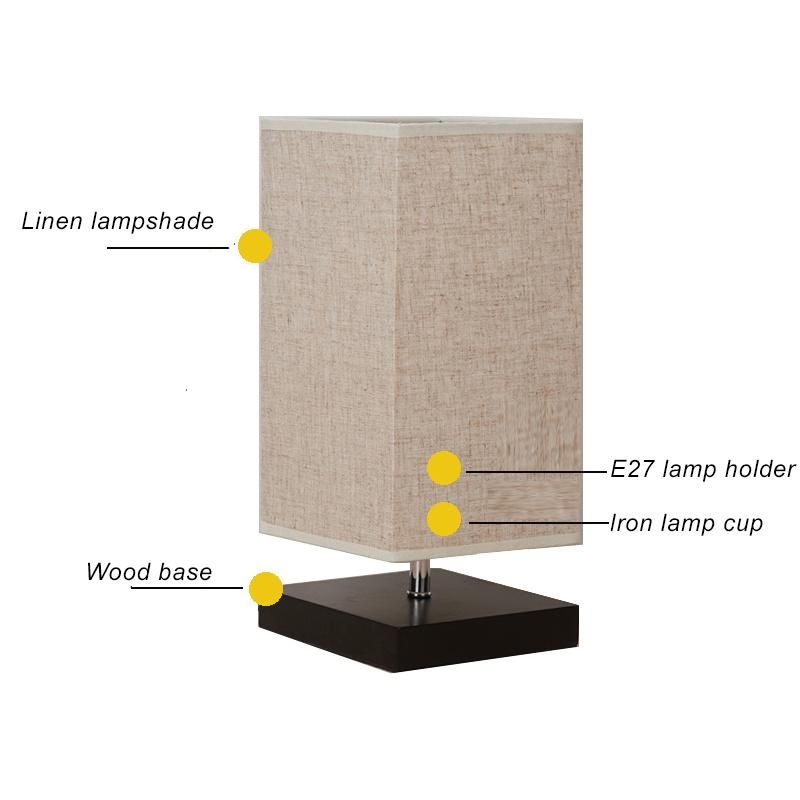 Brown Cylinder Nordic Ceramic Table Lamp Hotel with Fabric Shade Modern Home Decor Bedside Porcelain Table Lamps