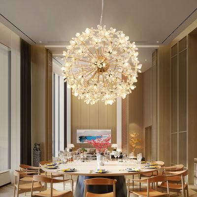 Floral Globe Crystal Chandelier Bedroom Dining Room Pendant Lamp Light