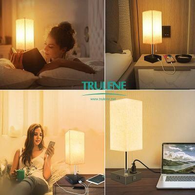 Modern Bedside Table Lamp Home Hotel Project Table Light USB