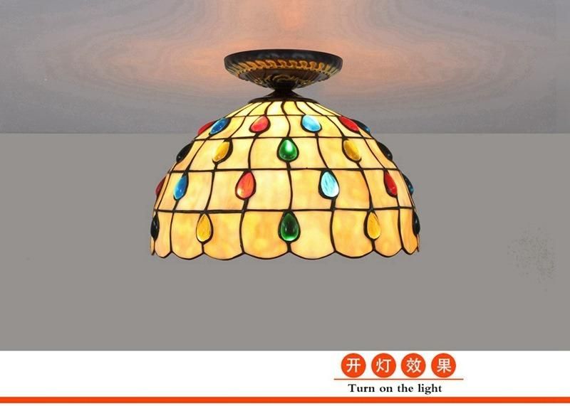 30cm European Tiffany Colored Glass Restaurant Bedroom Aisle Living Room Light (WH-TA-19)