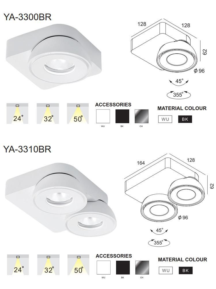 Hotel Project Ceiling Lamp Down Lighting with CE RoHS Anti-Glare Recessed LED Downlight