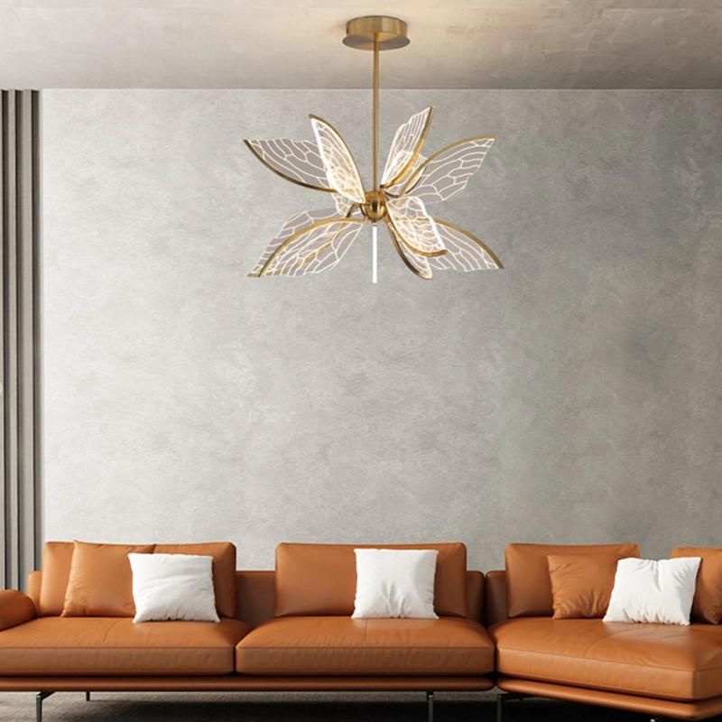 Butterfly Creative Chandelier Hotel Lobby Living Room Pendant Lamp Light