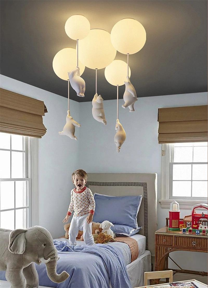 Modern LED Ceiling Lights Warm Cartoon Bear Ceiling Lamp for Kids Rooms (WH-MA-135)