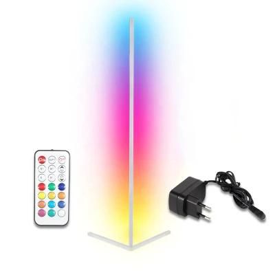 Modern Bedroom Black LED Simple RGB Floor Light Color Changing Minimum Corner Stand Smallest Corner Floor Lamp