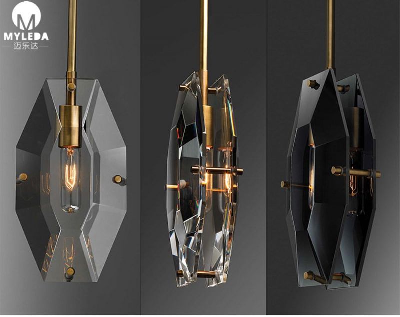 Modern Hotel Lobby Chandelier Crystal Glass Pendant Light