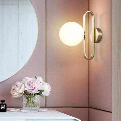 Nordic Glass Ball Bedside Wall Lamp Fashion Retro Brass Molecule Design Brass Wall Lamp (WH-OR-171)