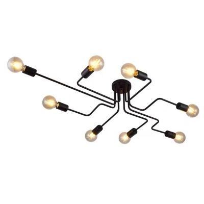 Zhongshan Lighting Vintage Industrial Black Metal Sputnik Ceiil Lighting Chandelier