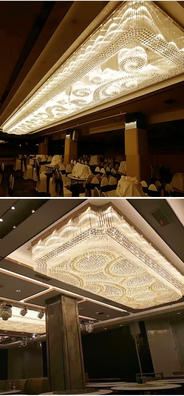 New Design Modern Luxury Project Custom Large Glass Stair Hotel Chandelier Ceiling Lamp