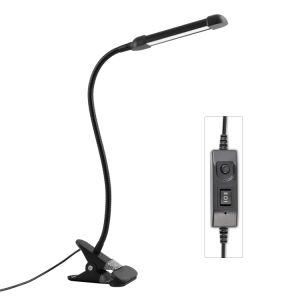 Metal LED Table Lamp with Clamp Bedside Reading