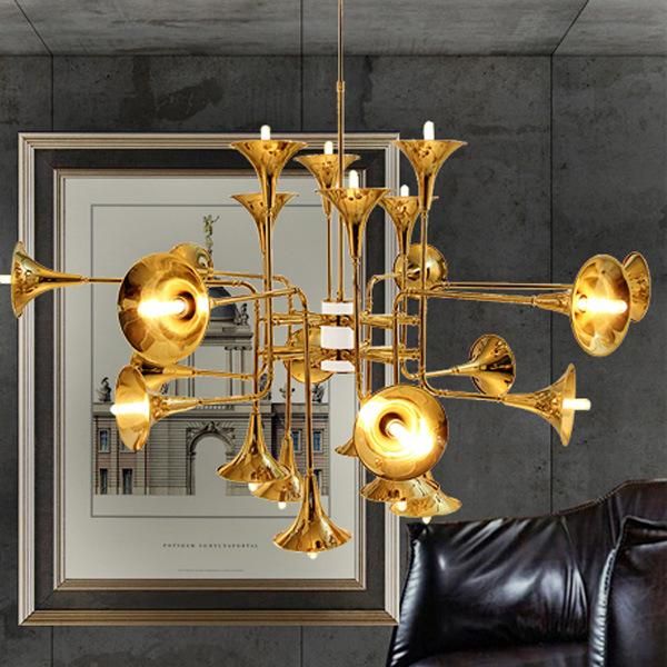 Modern Gold Instant Pendant Light with Horn Lampshade for Indoor Home Decoration (WH-AP-66)