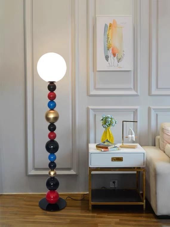Artistic Ball Floor Lamp Nordic Creative Living Room Study Bedroom Bedside Lamp Simple Modern Design Vertical Lamp